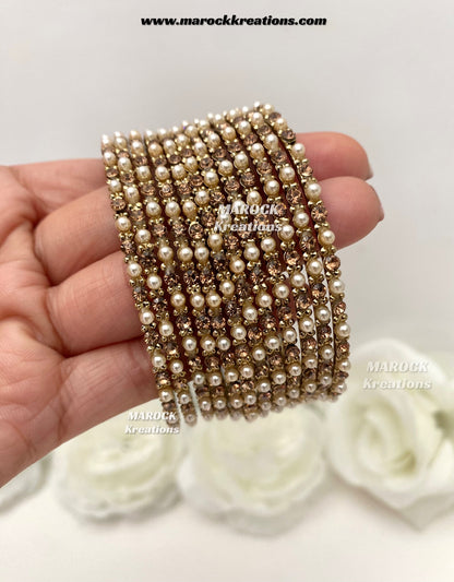 Kimmi Pearl and stones Bangles (Set of 12)