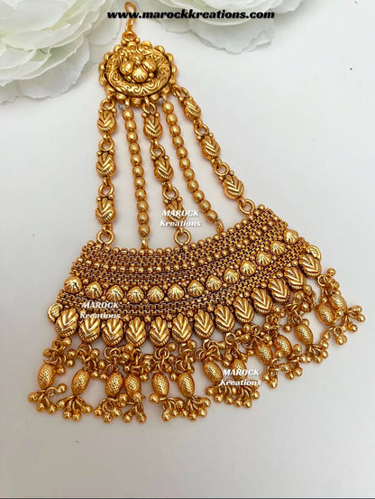 Aarti Premium Quality Gold plated necklace set comes with Passa/Jhoomer