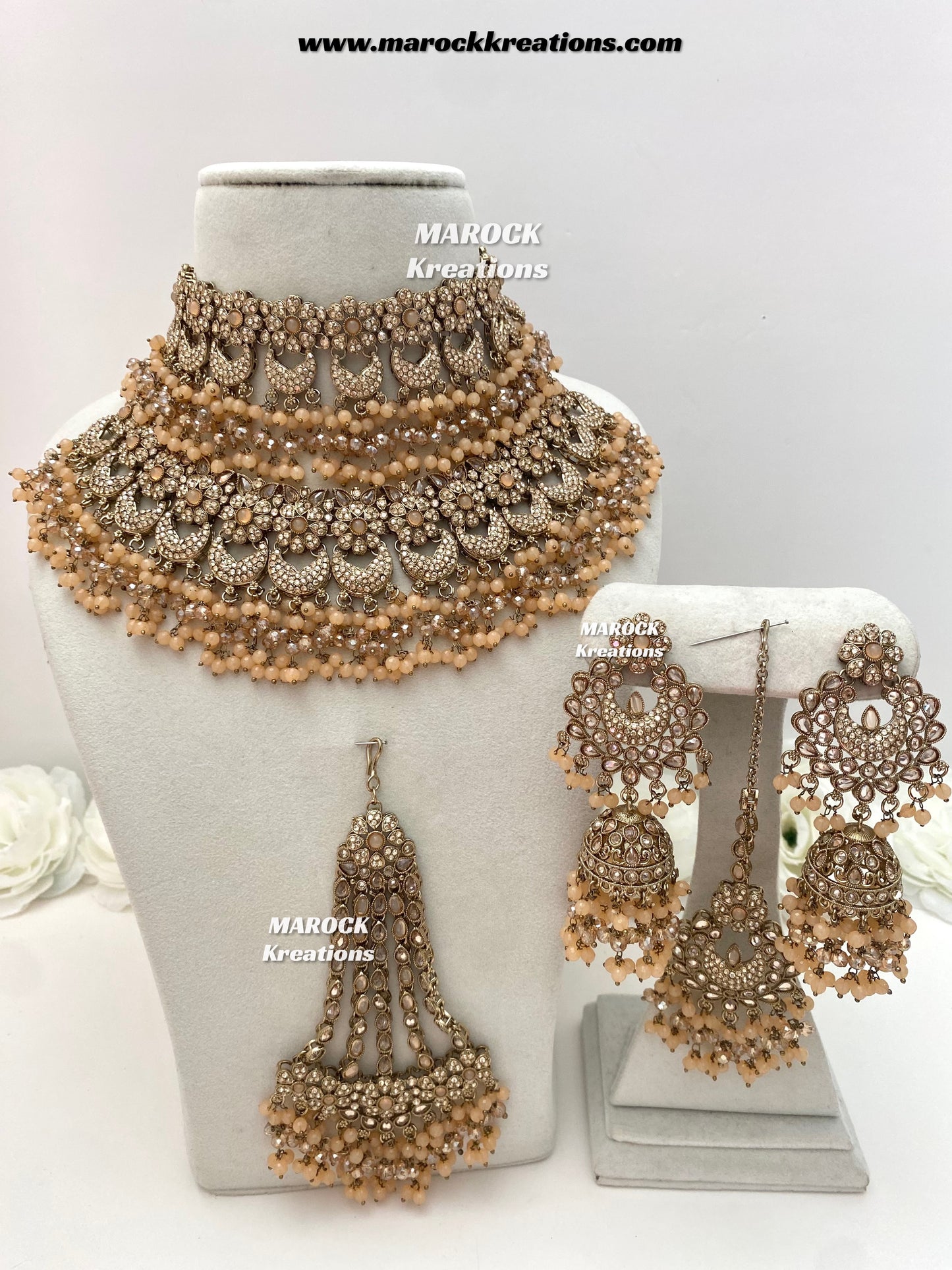Meesha Premium Quality Pakistani Choker and Necklace combo set