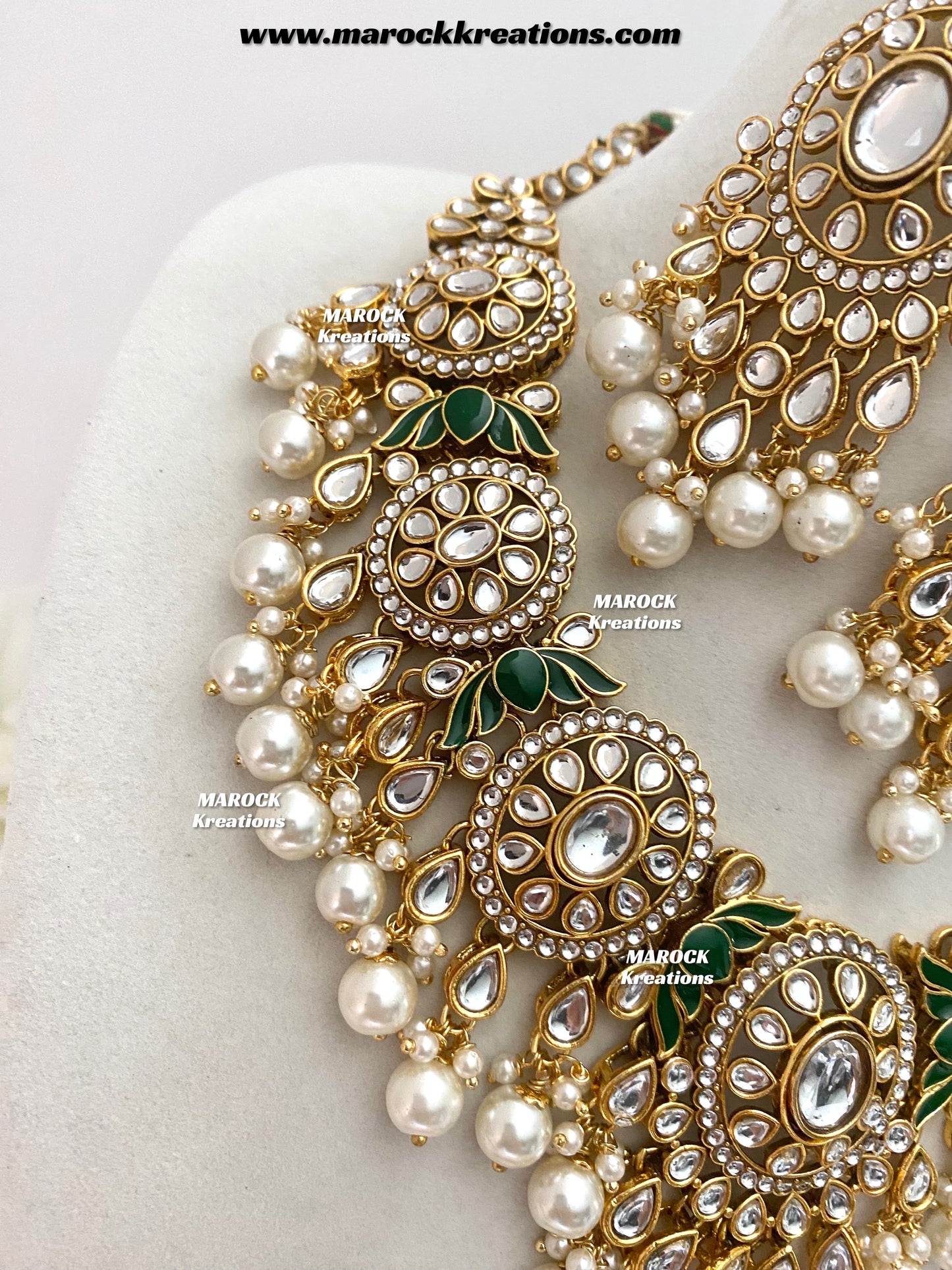 Iqra Premium Quality Kundan Meenakari Statement Necklace set