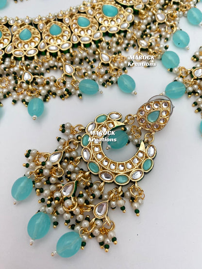 Premium Quality Thappa Kundan Statement Necklace set