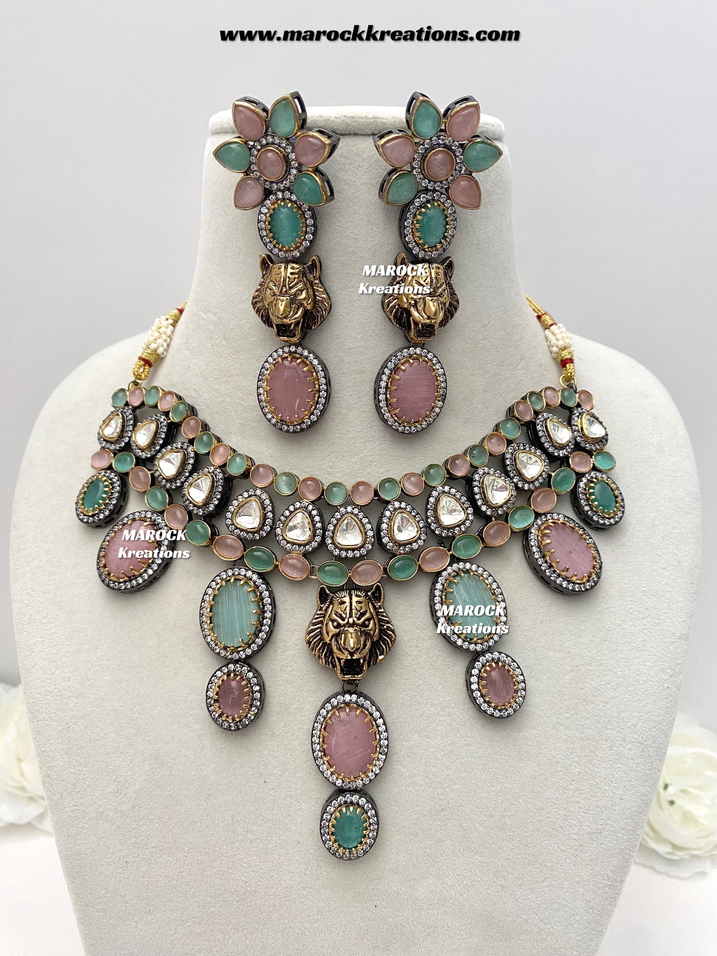 Sabeen Sabyasachi inspired Victorian Kundan Statement necklace set