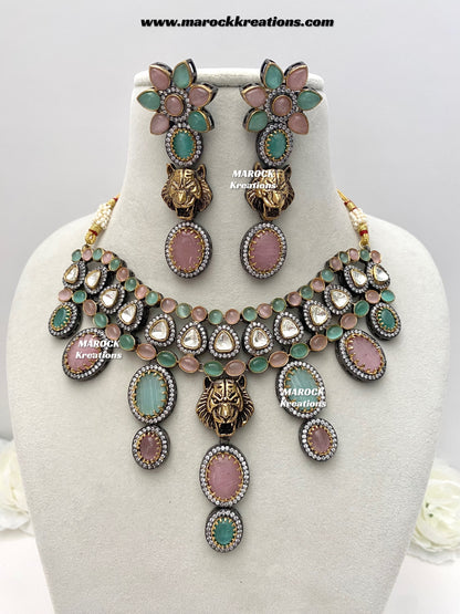 Sabeen Sabyasachi inspired Victorian Kundan Statement necklace set