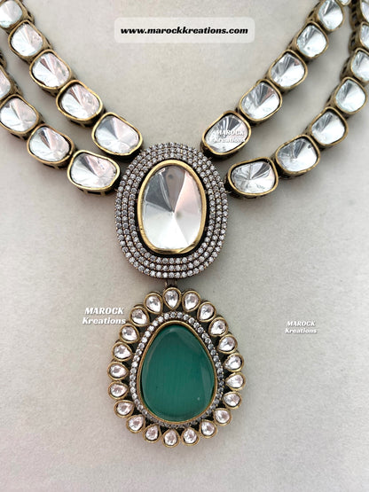 Premium Quality uncut Kundan Moissanite Necklace set