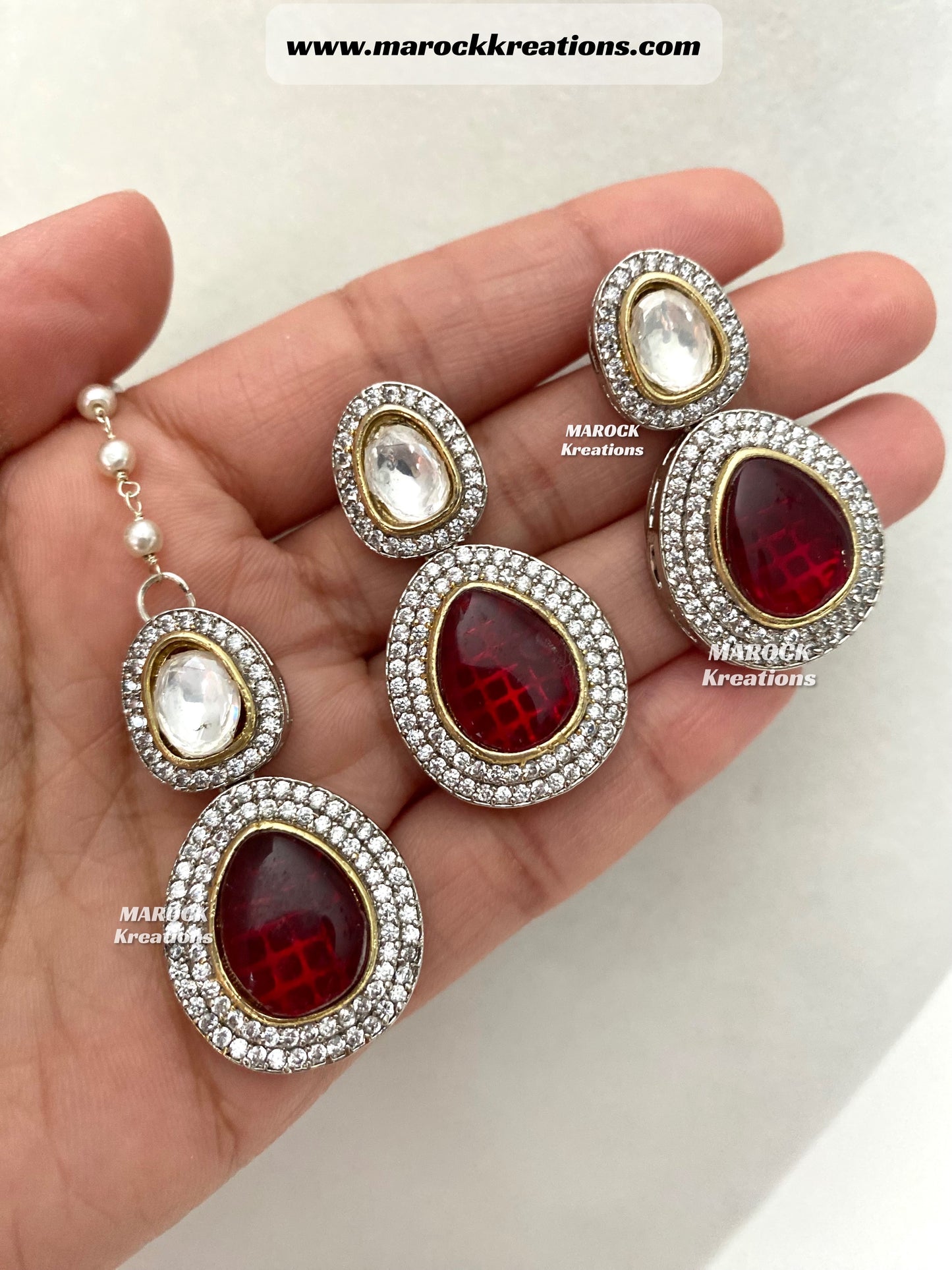 Evelyn Tyani inspired Premium Quality dual tone Kundan Necklace set