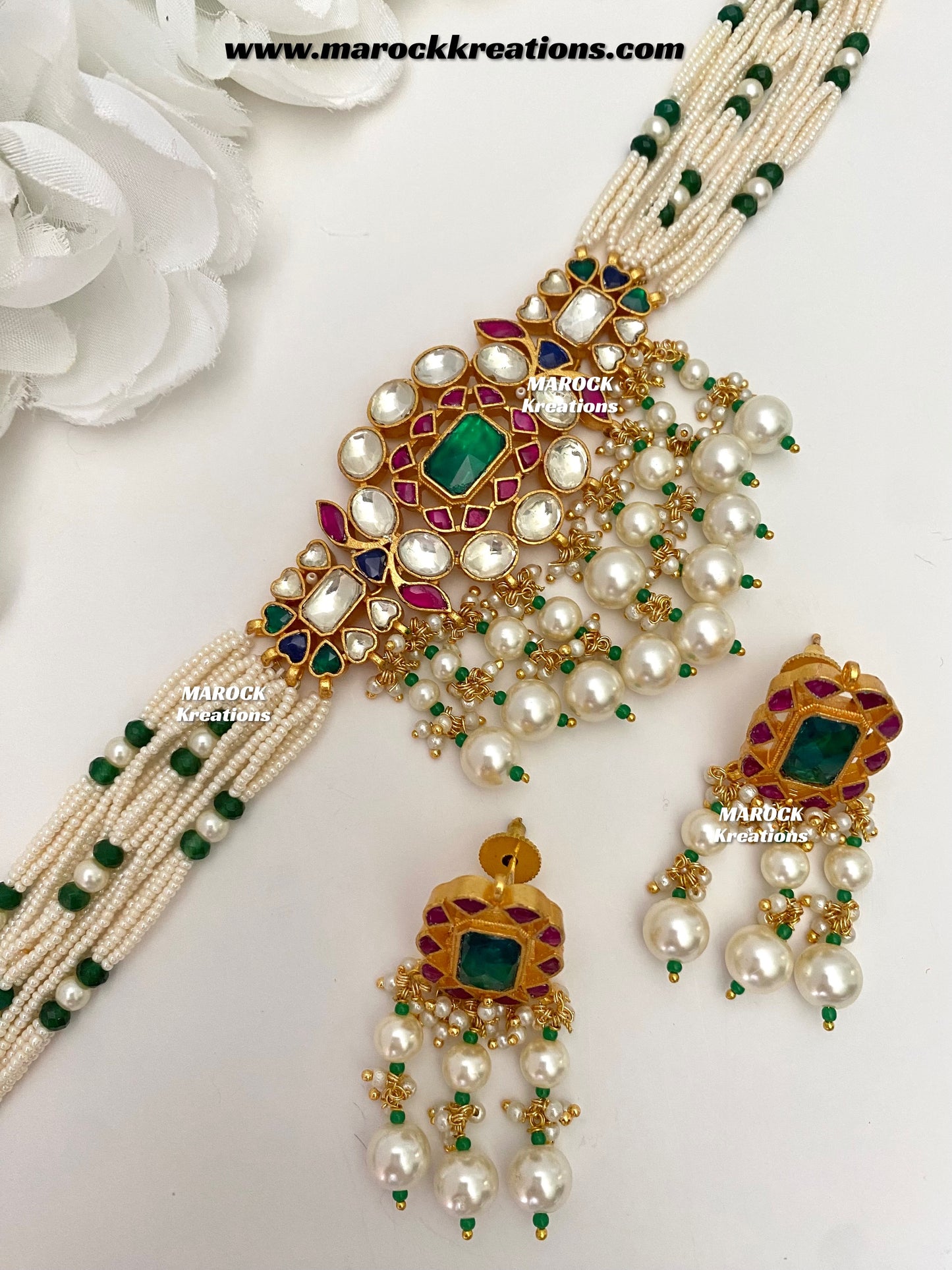 Divya Paachi Kundan Gold plated exclusive choker set