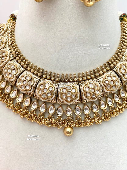 Ishita Tyani inspired gold plated Kundan exclusive Necklace set