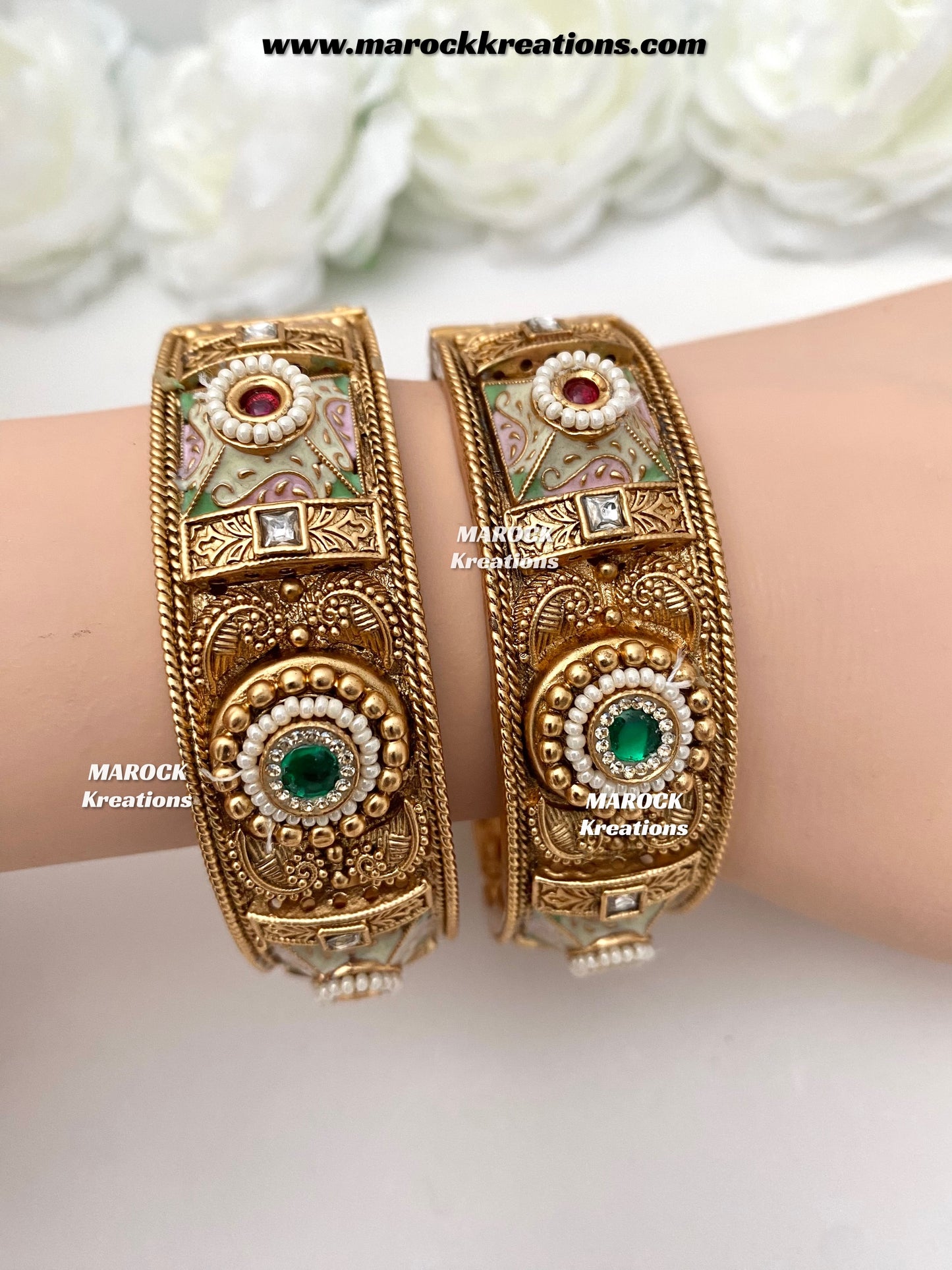 Sabina Premium Quality Gold plated handcrafted Meenakari openable screw statement kade/bangles