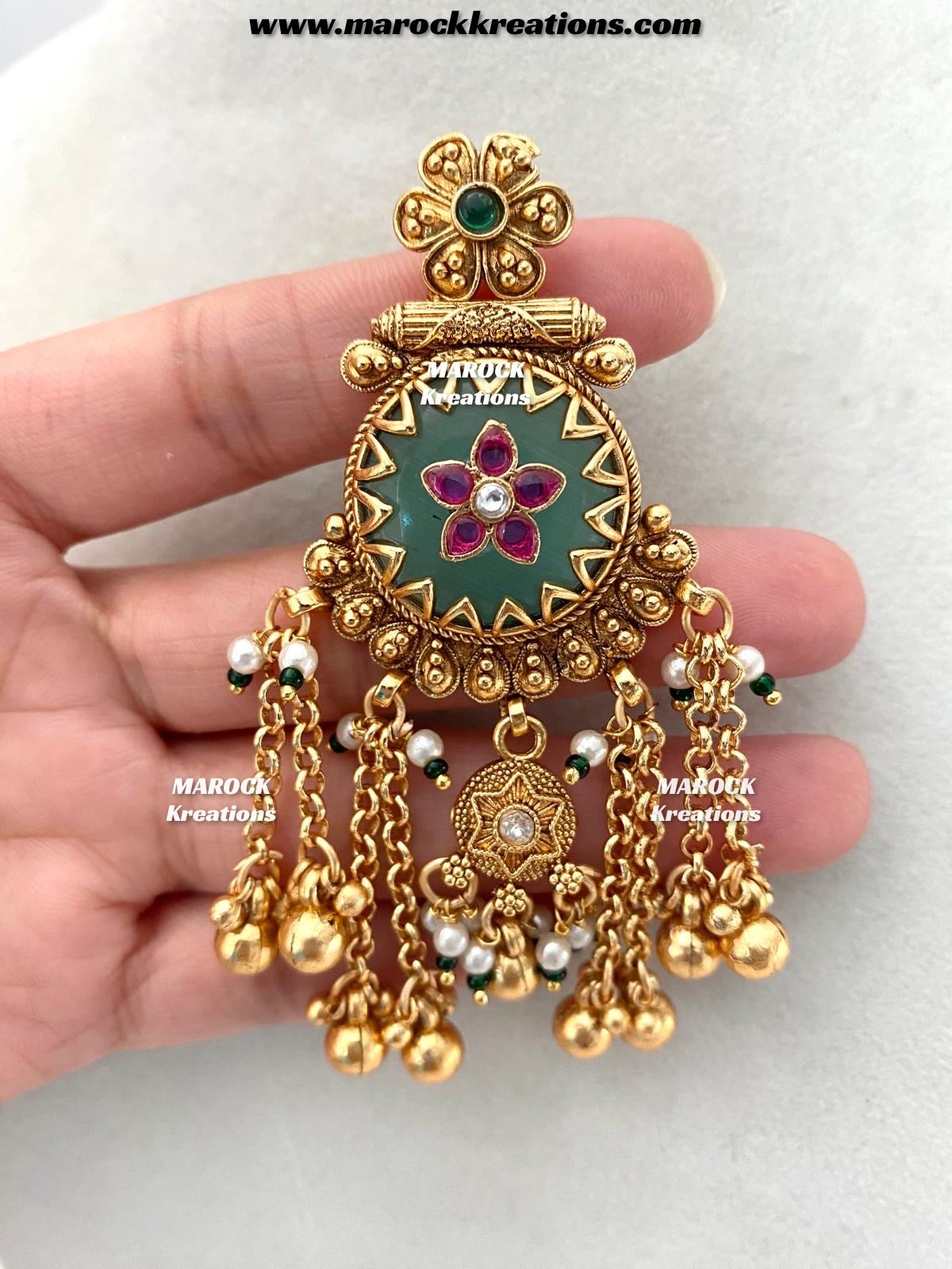 Jima Premium Quality Gold plated exclusive heritage Rani haar set