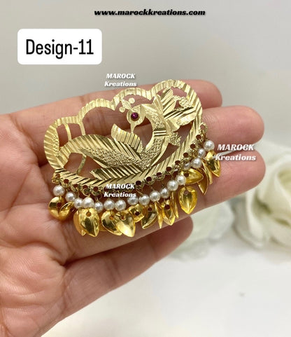Gold plated Jadau hair clips/ Hair pins