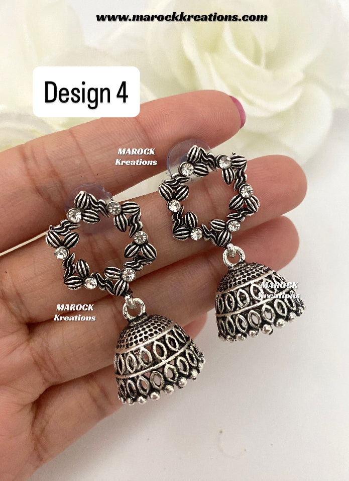 Paola Oxidized Mini Jhumki Earrings