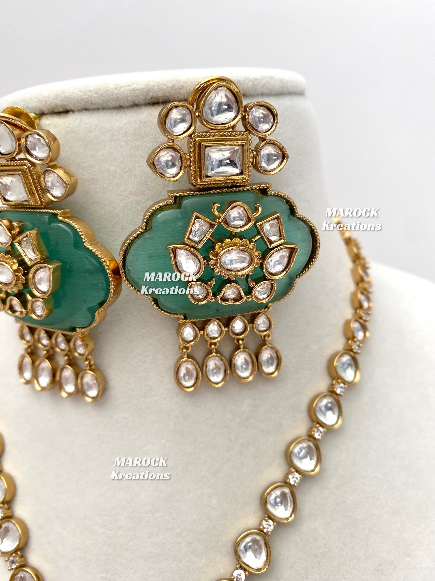 Shazia Premium Quality Moissanite Kundan Necklace set