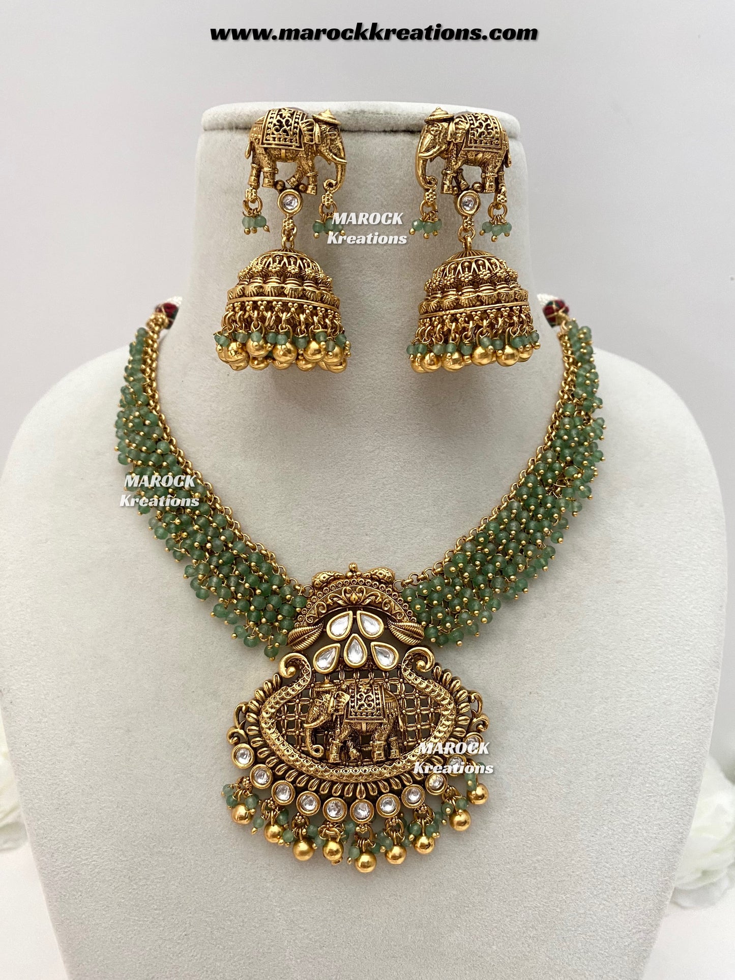 Sahana Premium Quality Gold Plated Rajwadi necklace set