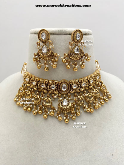 Sugandha Premium Quality Gold Plated Rajwadi choker set