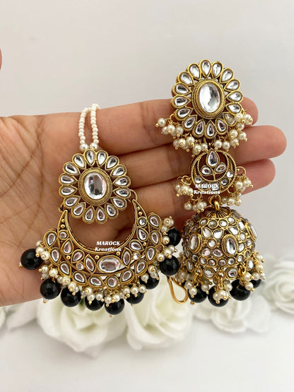 Premium Quality Kundan Jhumki Earrings and tikka sets