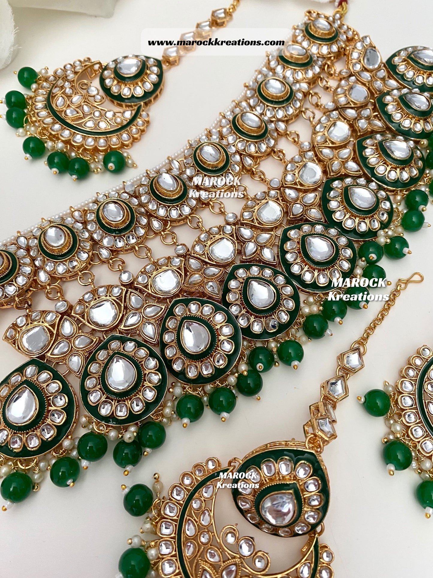 Trendy Uncut Kundan Statement Necklace set/Bridal set