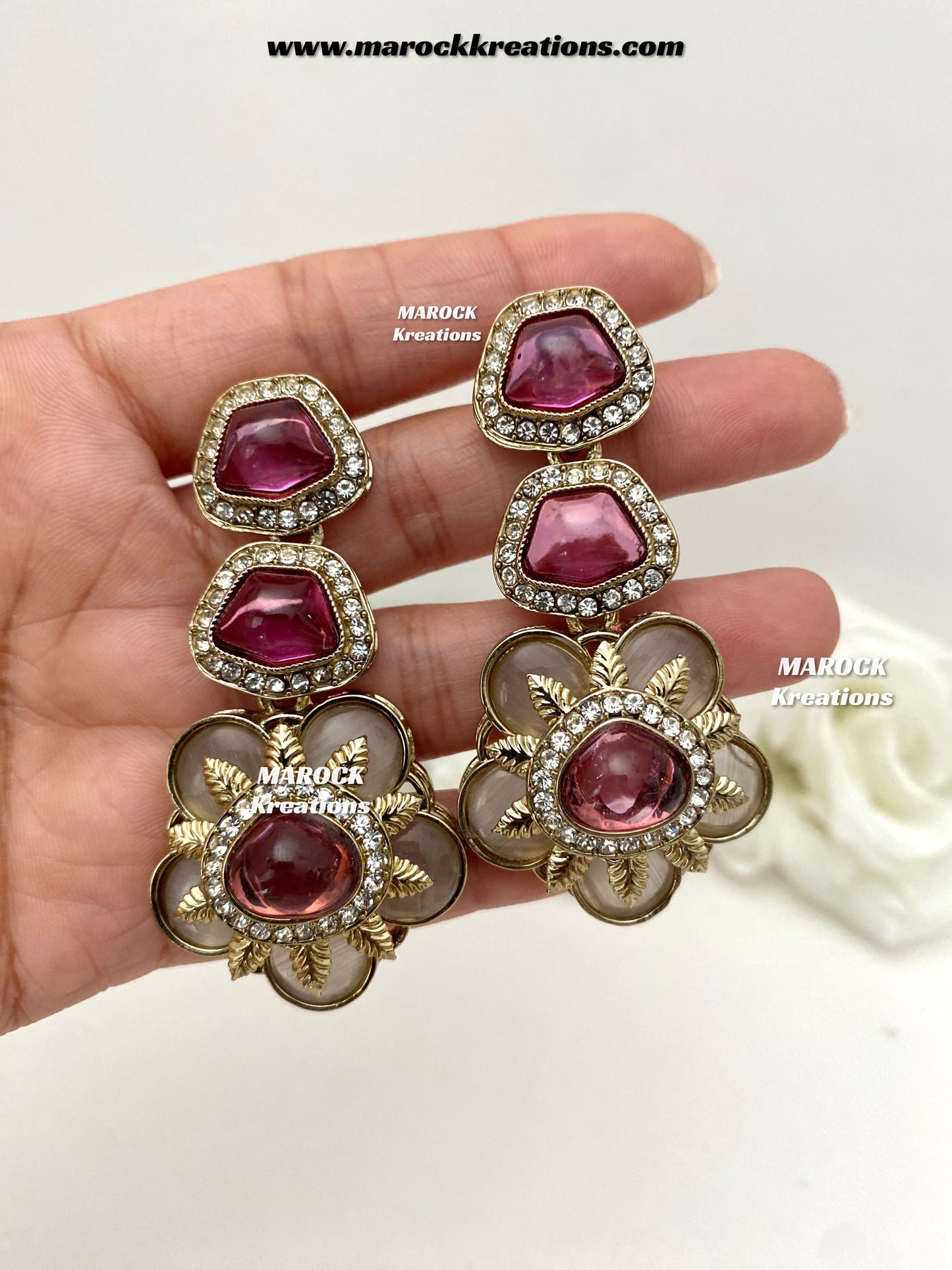 Kruti Sabyasachi inspired Mother of pearls Statement Earrings