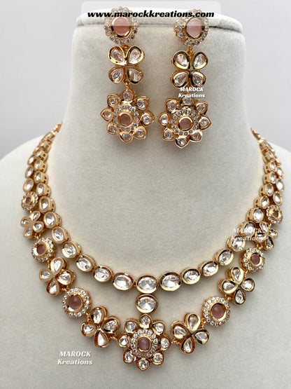 Diva Tyani Inspired Premium Quality gold plated Kundan double layer exclusive Necklace set