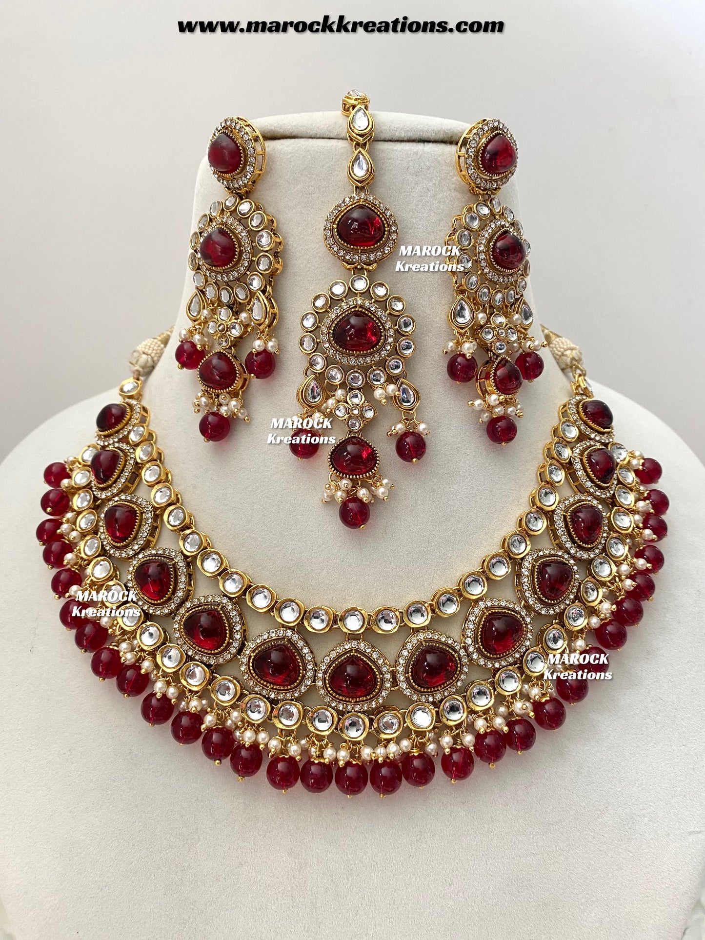 Harsha Premium Quality Kundan and Monalisa stone Statement Necklace set