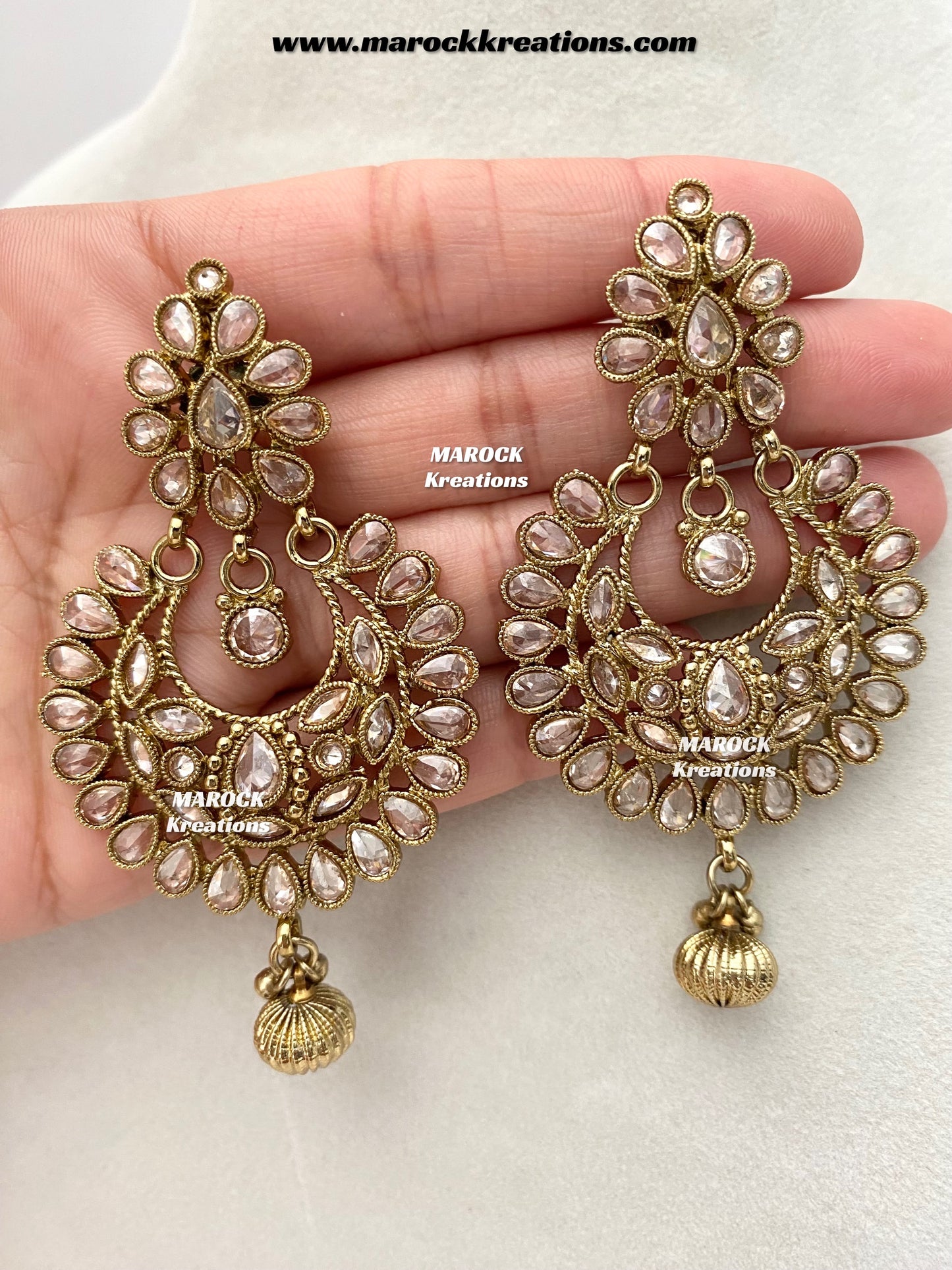 Narmeen Premium Quality Polki Statement Rani haar set