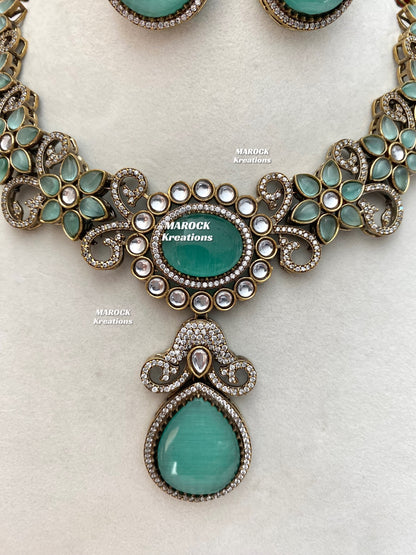 Freya Sabyasachi inspired Premium Quality Moissanite Kundan Necklace set