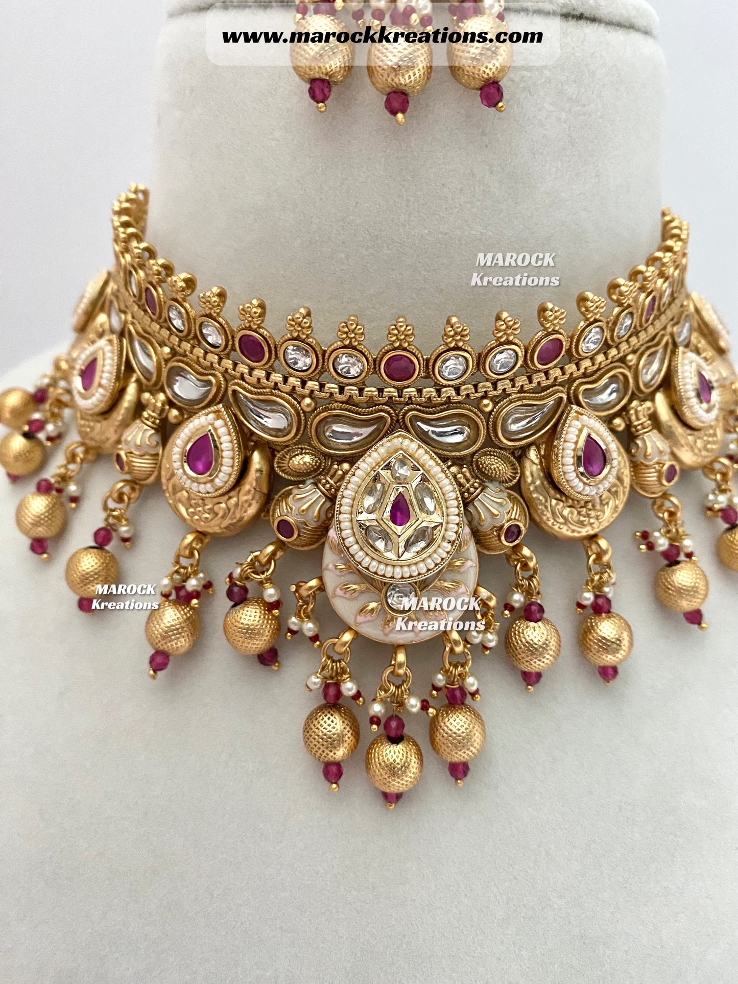 Sanya Premium Quality Gold plated Kundan Necklace set