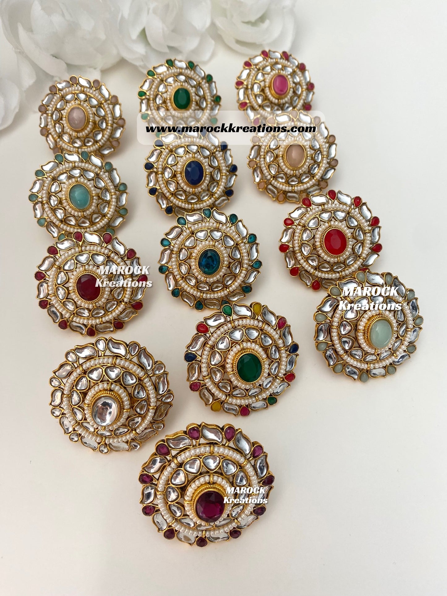 Kundan Statement adjustable Finger Rings