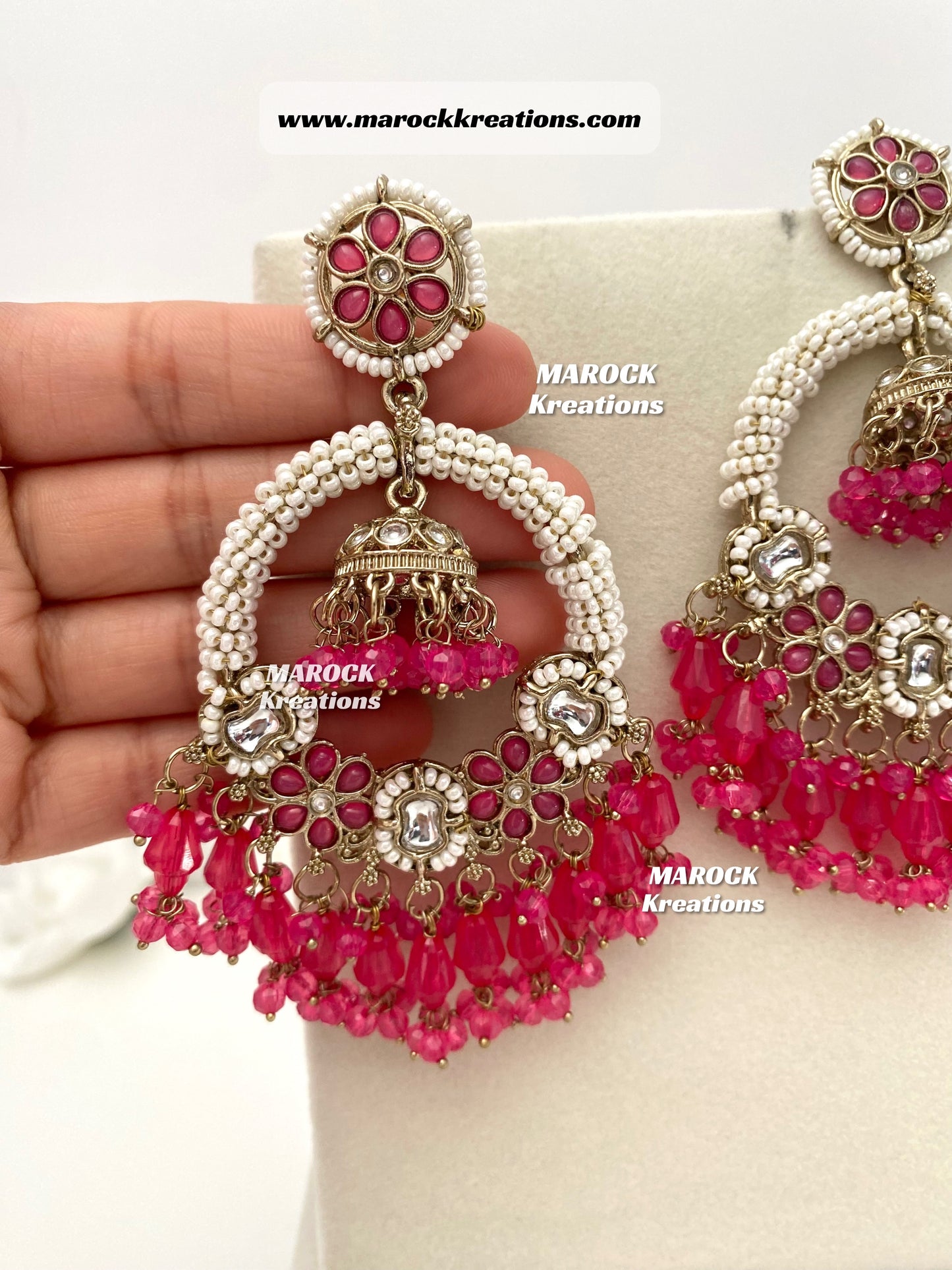 Bollywood style Kundan Statement Earrings