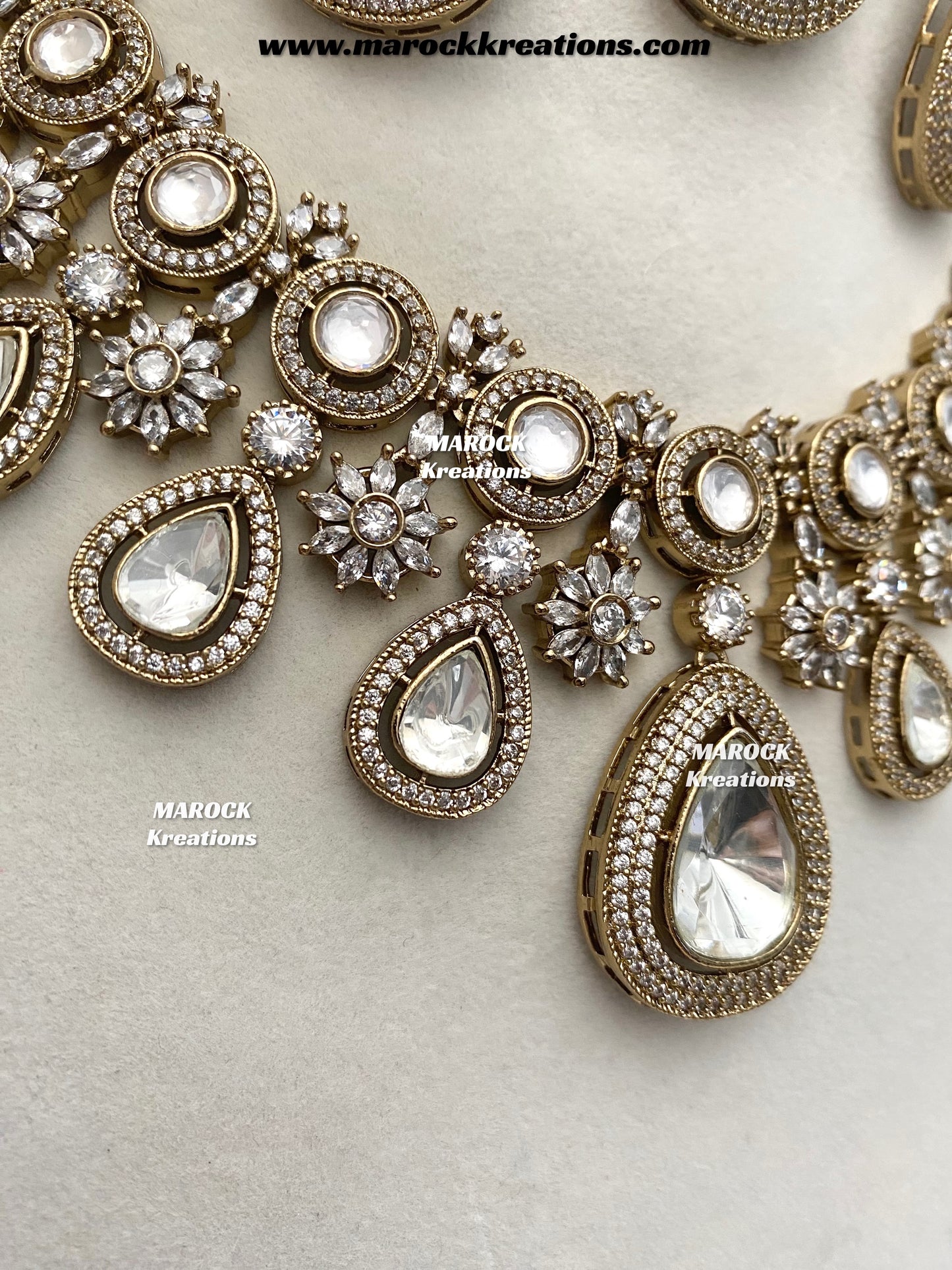 Marie Premium Quality Moissanite Kundan Necklace set