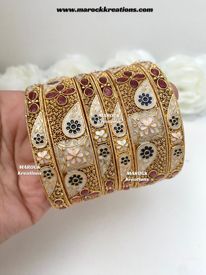Ashmita Premium Quality Gold plated Meenakari statement Bangles/Kangan