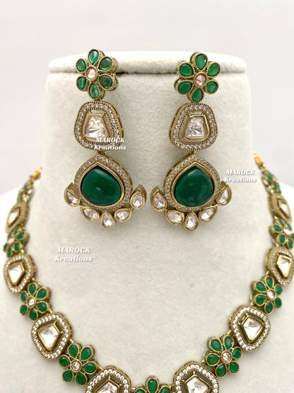 Amara Premium Quality Moissanite Kundan Necklace set
