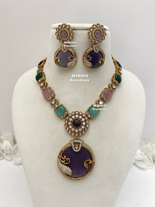 Haniya Sabyasachi inspired Premium Quality Moissanite Kundan Statement Necklace set
