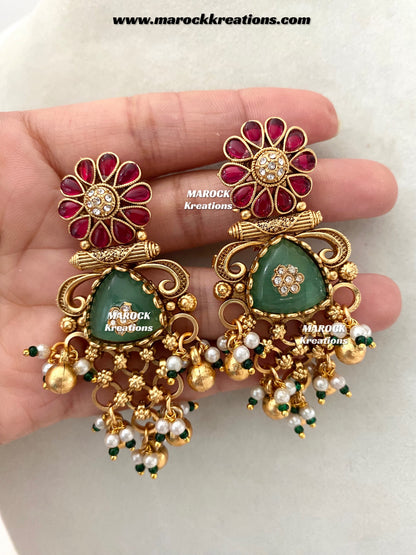 Tasnim Premium Quality Gold plated exclusive heritage Rani haar set
