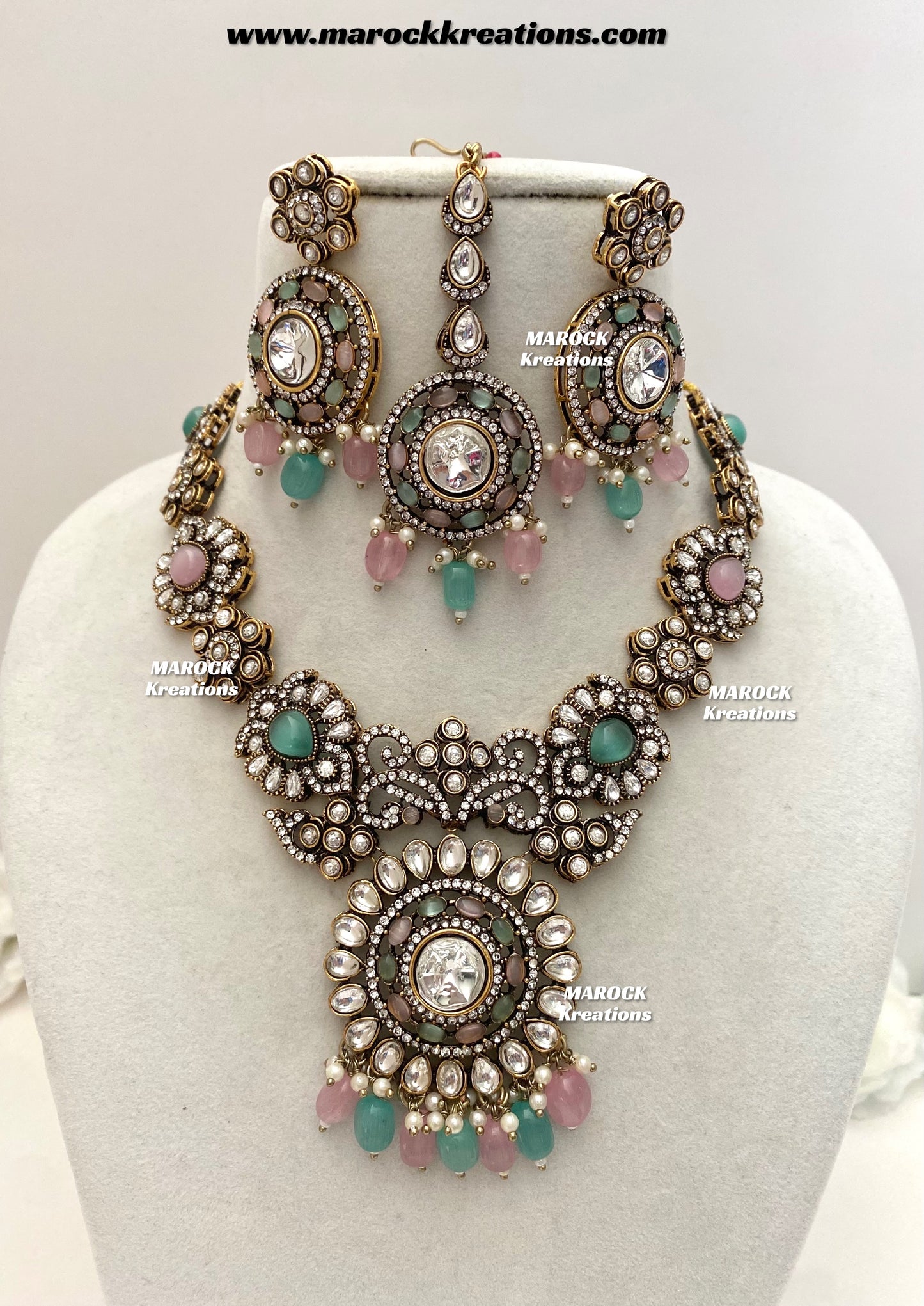 Luna Sabyasachi inspired Victorian Kundan Statement necklace set