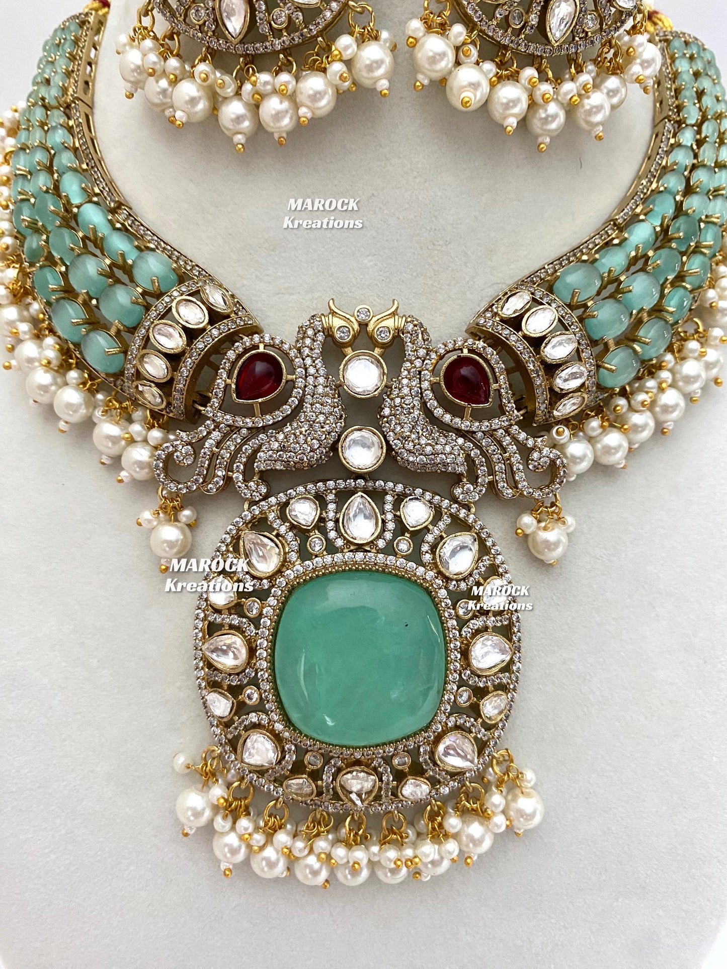 Ravina Tandon Bollywood style Sabyasachi inspired Premium Quality Moissanite Kundan Necklace set