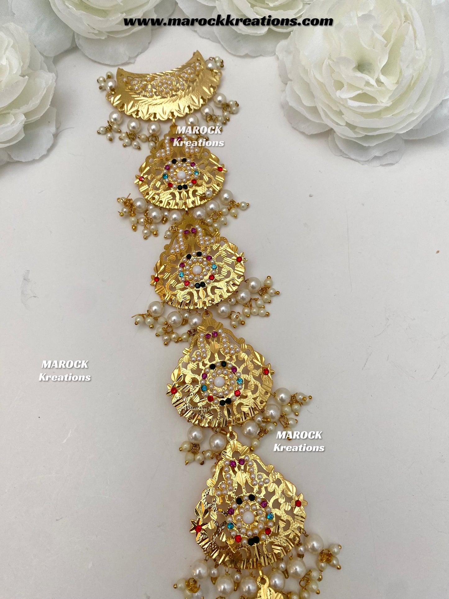 Gold plated Jadau Navratan braid Jewelry/Choti