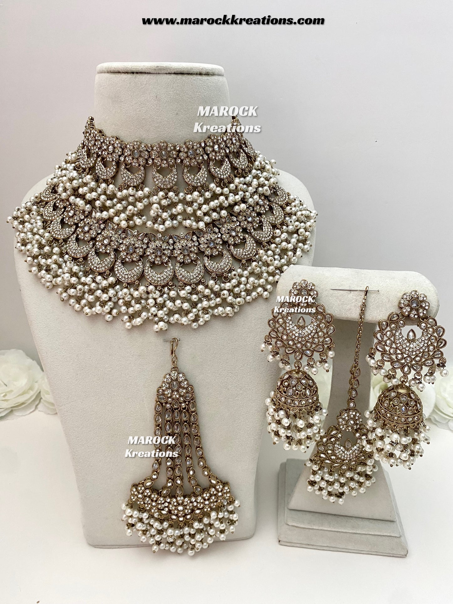 Meesha Premium Quality Pakistani Choker and Necklace combo set