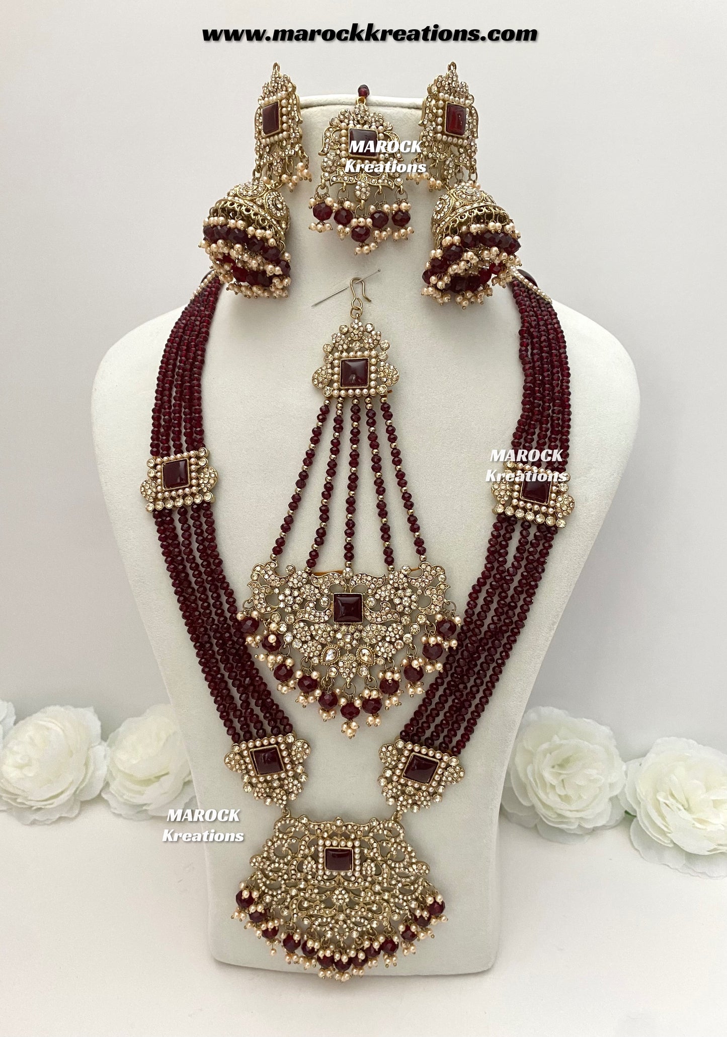 Sameena Premium Quality Pakistani Statement Rani haar set