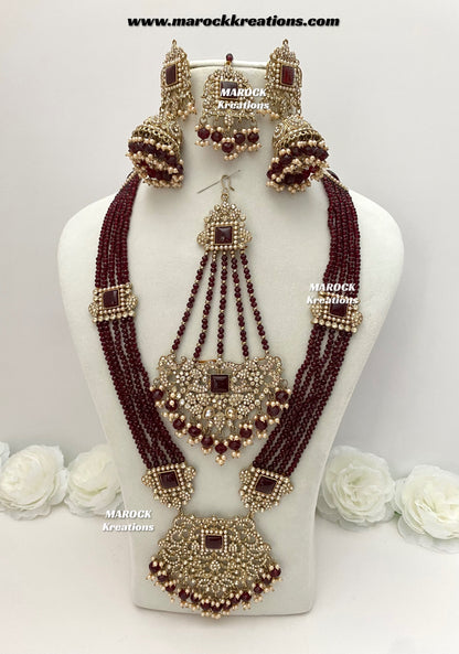 Sameena Premium Quality Pakistani Statement Rani haar set