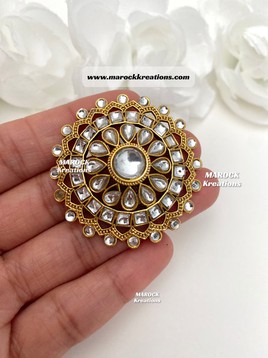 Kundan Statement adjustable Finger Ring