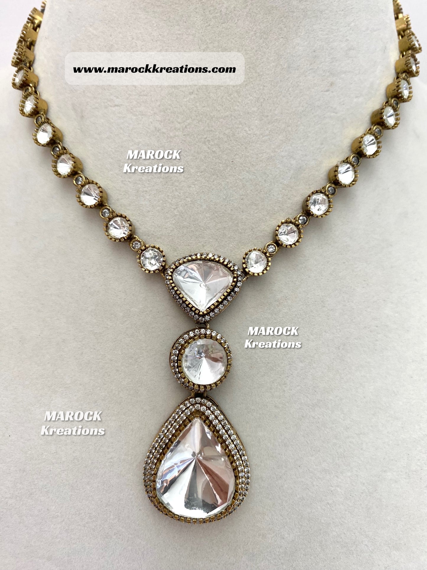 Premium Quality Moissanite Kundan Necklace set