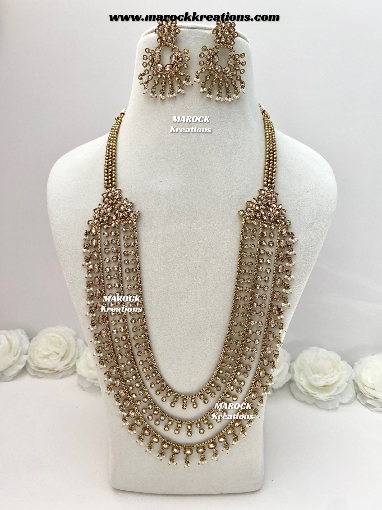 Carolina Premium Quality Polki Statement Rani haar set