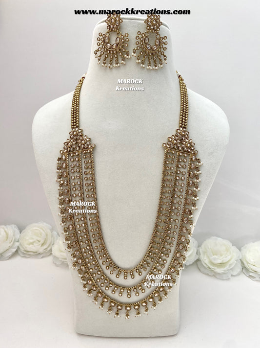 Carolina Premium Quality Polki Statement Rani haar set