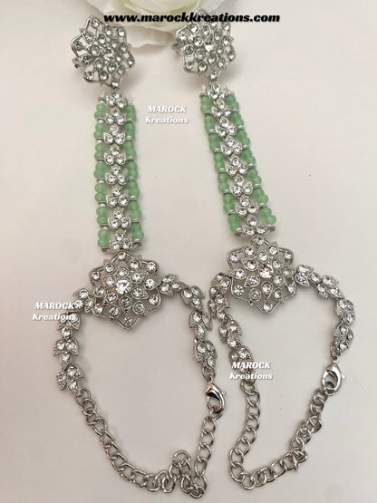 Sarwat Premium Quality Pakistani Silver Mint Bridal set/bridal jewelry