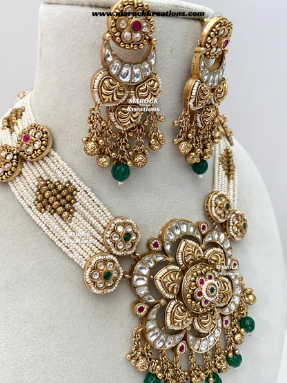 Premium Quality Gold plated Kundan exclusive Necklace set