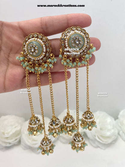 Nimrit Premium Quality Kashmiri Kundan Statement Earrings