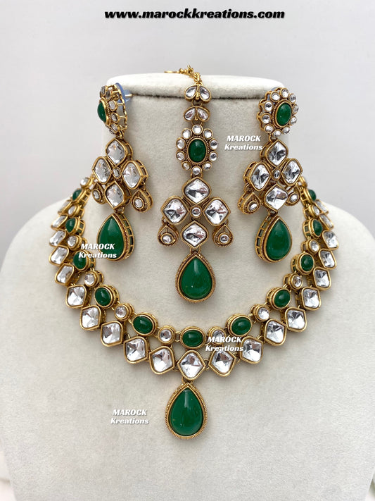 Romana Premium Quality Kundan Statement Necklace set