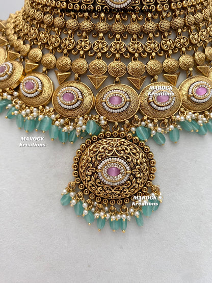Aastha Premium Quality Gold Plated Bridal set
