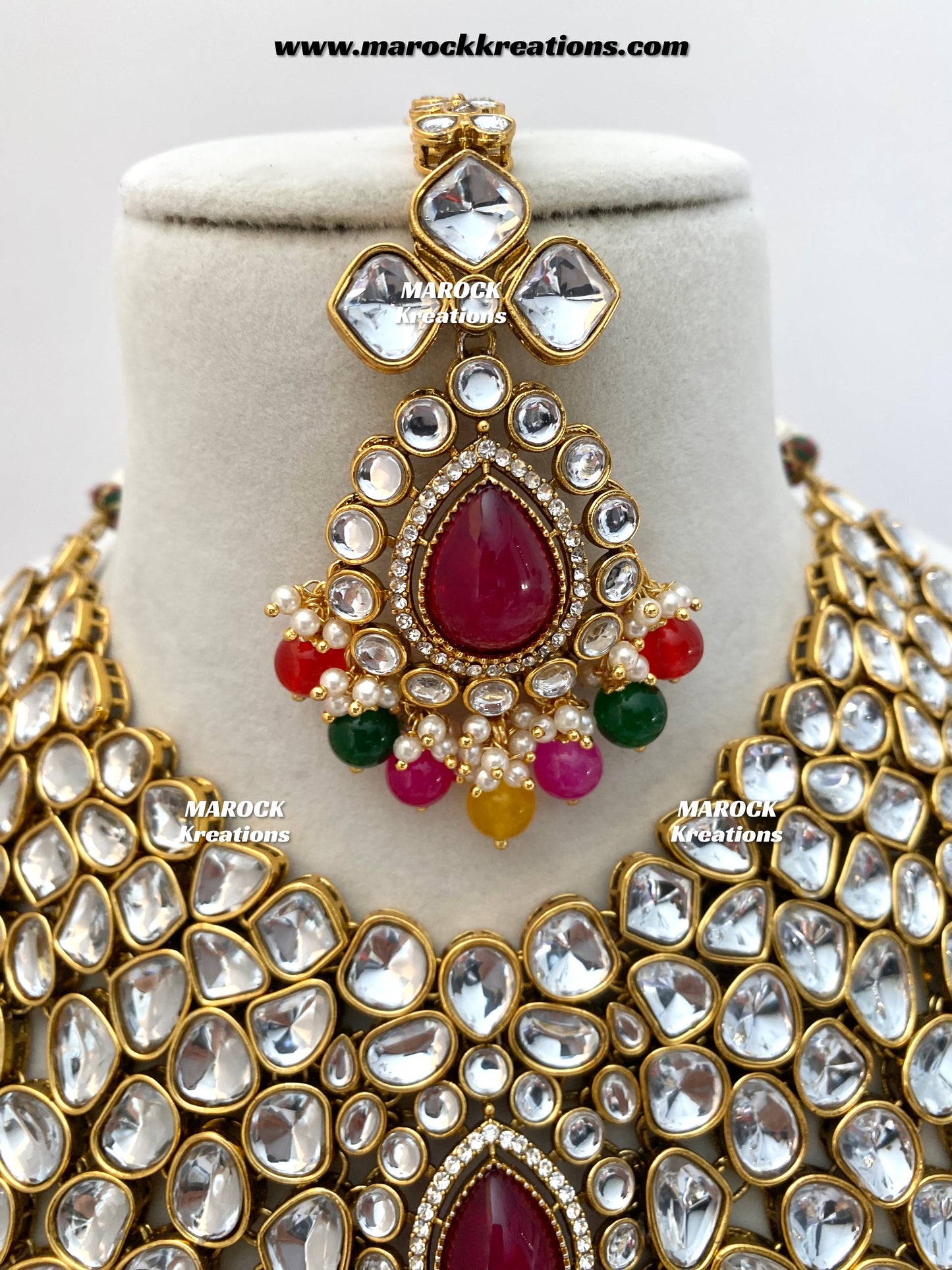 Ruhi Premium Quality Statement Kundan Necklace/Bridal set