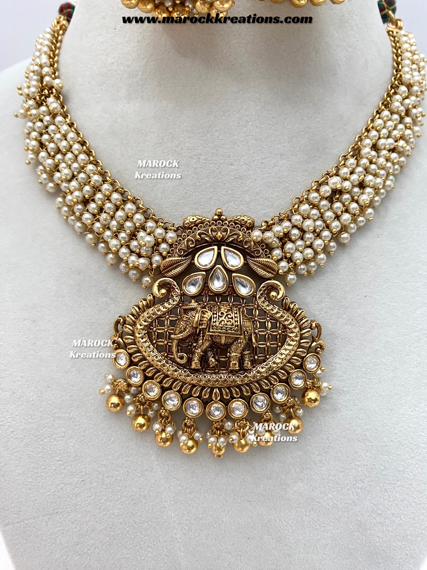 Sahana Premium Quality Gold Plated Rajwadi necklace set